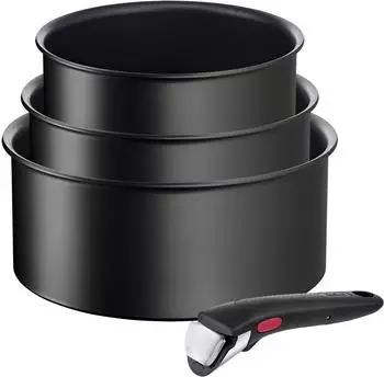 Tefal Ingenio Unlimited Kasserollen-Set 4-teilig 16+18+20 cm schwarz