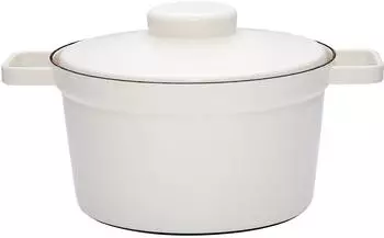 Riess Emailletopf Aromapot mit Deckel 24 cm (2106) weiß