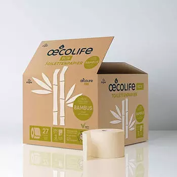 oecolife Bambus Toilettenpapier 3-lagig (27 Rollen)