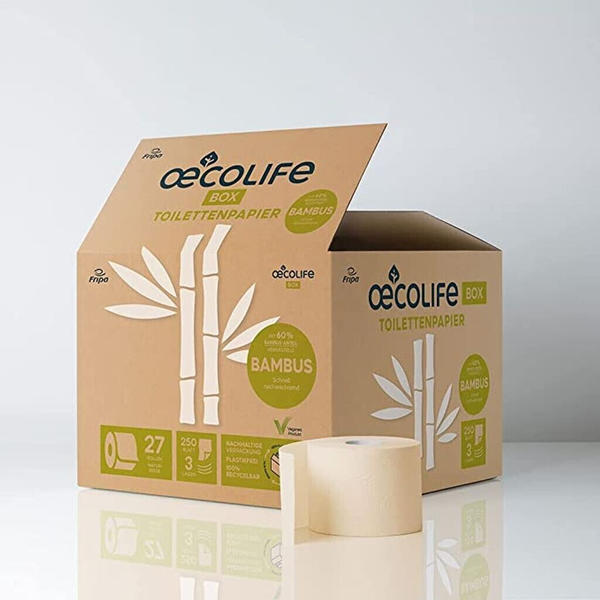 oecolife Bambus Toilettenpapier 3-lagig (27 Rollen)