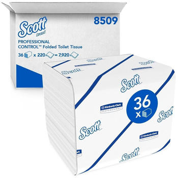 Kimberly-Clark 8509 Scott Control Toilettenpapier 2-lagig weiß (36 x 220 Stk.)