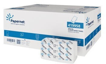 Papernet 419958 Falthandtücher 2-lagig 24 x 23 cm V-Falz (3990 Blatt)