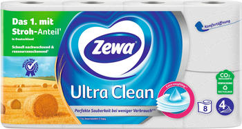 Zewa Ultra Clean Toilettenpapier 4-lagig weiß (8 Rollen)