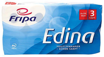 Fripa Edina Toilettenpapier 3-lagig weiß (9 x 8 Rollen)