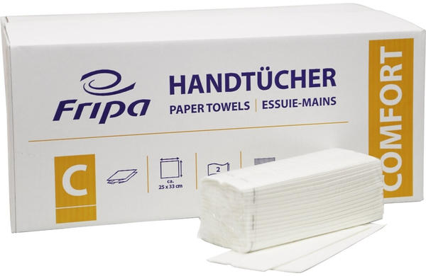 Fripa 4342100 Comfort Papierhandtücher 2-lagig Lagen-Falz weiß (3072 Stk.)