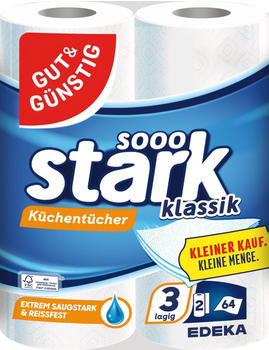 Gut & Günstig sooo stark klassik Küchenrollen 3-lagig weiß (2 Stk.)