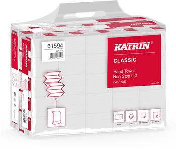 Katrin Classic L2 Papierhandtücher 2-lagig W-Falz (3000 Stk.)