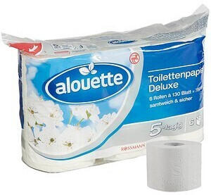 Alouette Deluxe Toilettenpapier 5-lagig (6 Rollen)