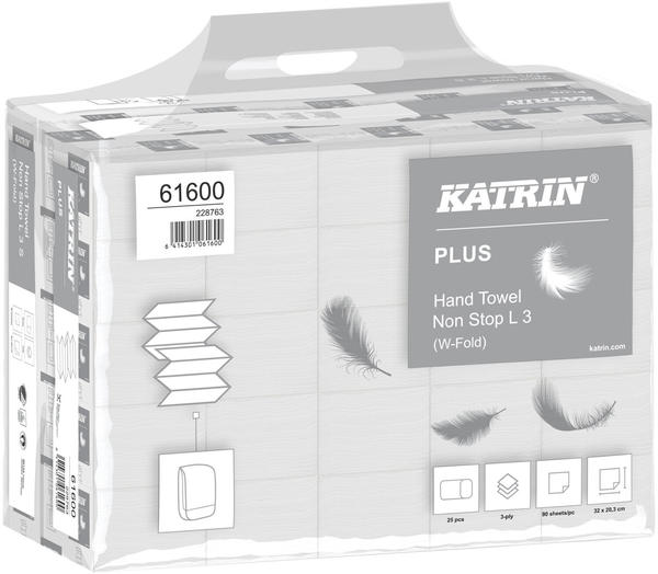 Katrin 61600 Plus Non Stop L3 Papierhandtücher 3-lagig Interfold-Falzung (2250 Stk.)