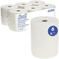 Rollenhandtuch 6686 1-lagig,gepr&auml;gt wei&szlig; L.ca.200 mmxB.ca.198mm 6 RL/VE