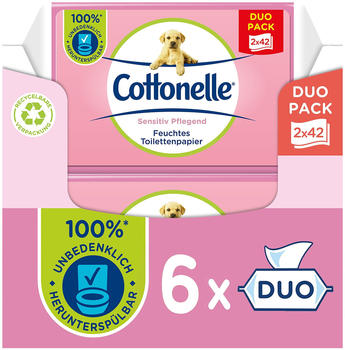 Kimberly-Clark Cottonelle Sensitive Feuchtes Toilettenpapier (6 x 84 Stk.)