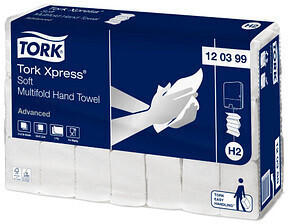 Tork 120399 Xpress H2 Advanced Papierhandtücher 2-lagig Interfold-Falzung (2856 Stk.)