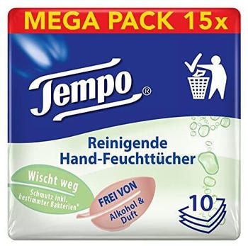 Tempo Hand-Feuchttücher (15 x 10 Stk.)