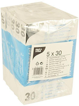 Papstar 12490 Hygienebeutel weiß 285 x 80 x 70 mm (5 x 30 Stk.)