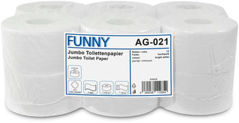 Funny AG-021 Jumbo Toilettenpapier 2-lagig weiß (12 Rollen)