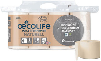 oecolife Naturell Toilettenpapier (8 Rollen)