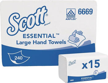 Scott Essential Große Papierhandtücher 1-lagig 15 Päckchen x 240 Tücher 6669