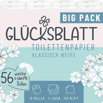 oecolife Glücksblatt Toilettenpapier Klassisch weiss (56 Rollen)