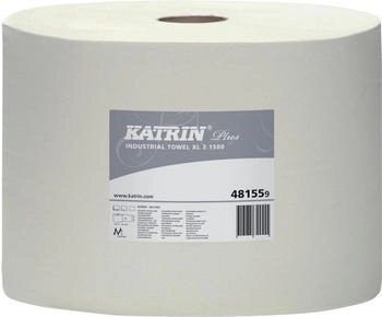 Katrin Putztuchrolle Plus XL 2, 481559, weiß, 2-lagig, Tissue 26,5 x 36cm, 2 Rollen a 1500 Blatt