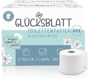 oecolife Fripa Glücksblatt Toilettenpapier, weiß, 3-lagig 1802700 , 1 Karton = 27 Rollen à 250 Blatt