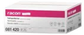 Temca racon® comfort Falthandtücher, 24 x 23 cm, 2-lagig, naturweiß 081 420 , 1 Karton = 20 Packungen mit je 200 Tüchern = 4000 Tücher
