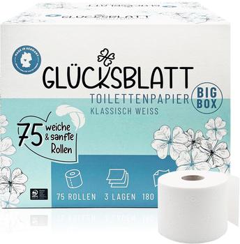 oecolife Fripa Glücksblatt Toilettenpapier, 3-lagig, weiß 1807500 , 1 Karton = 75 Rollen à 180 Blatt