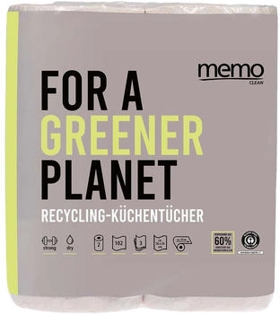 memo AG memo Küchenrolle Recycling Strong & Dry H2171 3lg. 102Bl. 2Rl. - H2171