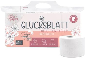 oecolife Fripa Glücksblatt Toilettenpapier, 4-lagig, weiß 1800801 , 1 Packung = 8 Rollen à 130 Blatt