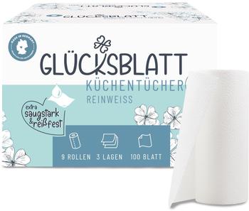 oecolife Fripa Gl&uuml;cksblatt K&uuml;chenrolle, 3-lagig, wei&szlig; 3289000 , 1 Karton = 9 Rollen &agrave; 100 Blatt