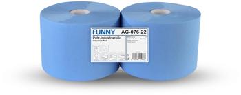 Funny Putztuchrolle, 2-lg., Ø 30 cm, 22x33 cm, Zellstoff, blau, 2 Rollen - AG-07622