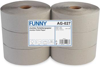 Funny Jumbo-Toilettenpapier, 1-lagig, hellgrau, 460 m 1 Paket = 6 Rollen &agrave; 460 Meter
