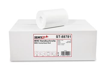Semy Top Handtuchpapier-Rolle, OHNE KERN, 1-lagig, 20 cm 1 Karton = 12 Rollen