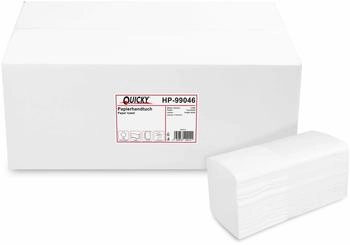 Quicky Papierhandtuch 2-lagig Multi-/Interfold, Zellstoffpapier, hochweiß, 3.200 Blatt - grau HP-99046