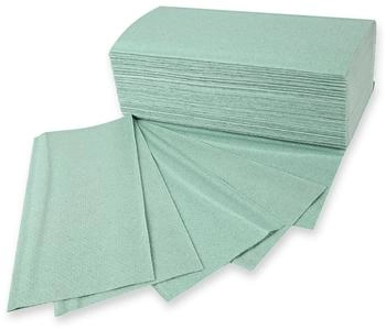 Mensch Papierhandtuch 1-lagig gelegt 23x25 cm ZZ/V-Falz Grün - grün