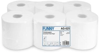 Funny Jumbo-Einzelblatt Toilettenpapier, 2-lagig 1 Paket = 6 Rollen à 891 Blatt