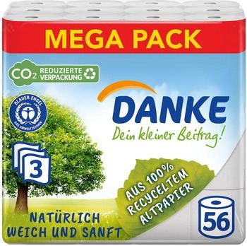 Danke 10630 Toilettenpapier 3-lagig naturwei&szlig; 7 x 8 Stk.