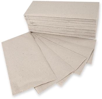 Mensch Papierhandtuch 1-lagig gelegt 23x25 cm ZZ/V-Falz Natur Falthandtuch - grau 30401