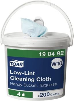 Tork Reinigungst&uuml;cher fusselarm W10 1-lagig 16,5x30cm t&uuml;rkis Spendereimer mit 200 T&uuml;chern - 190492