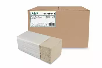 Plock Sobsy 4000 Blatt Papierhandtücher 1-lagig, recycling, 25x20 cm, rec.natur | Falthandtuch, Handtuchpapier - grau 66048