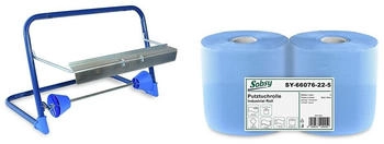 Plock Papierrolle mit Wandhalterung 2-lagig blau (2 Rollen)