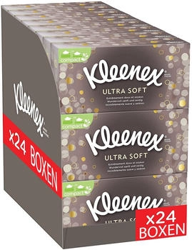 Kleenex Ultra Soft Kosmetiktücher-Boxen 3-lagig (24 x 64 Stk.)