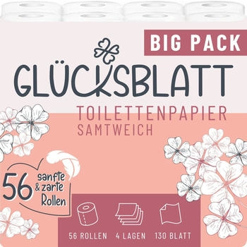 oecolife Glücksblatt Toilettenpapier Sanftweich (56 Rollen)