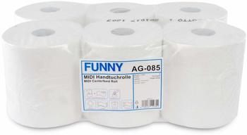 Funny Rollenhandtuchpapier, 2-lagig, hochweiß 1 Paket = 6 Rollen à ca. 120 Meter