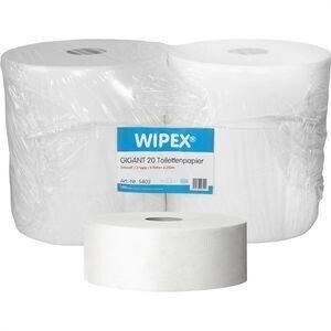 Nordvlies Wipex Toilettenpapier Gigant 20, 5402, 2-lagig, Tissue, Jumbo, 238 m, 6 Rollen