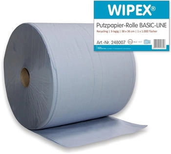 Nordvlies Putztuch Basic-Line L360xB380ca.mm 3-lagig blau 1RL/VE Wipex (248007)