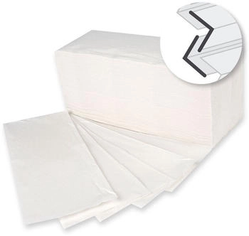 Mensch Papierhandtuch, ZZ-Falzung, 2-lagig, 15 x 266 Stück, weiß - 30403