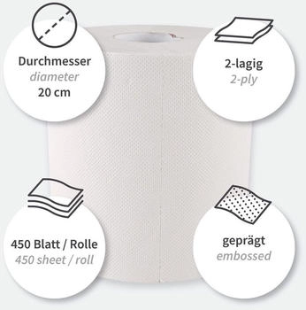 Mensch Papierhandtuch 2-lagig geprägt, Rolle, 1 x 6 STK - 30417