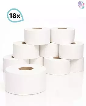 Blanc Hygienic Toilettenpapier Jumborollen mini, 18 Rollen a 130m, 2-lagig, reiner Zellstoff - AQ29588-x1