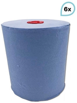 Blanc Hygienic Handtuchrollen "Classico BLAU" 6 Rollen je SET, 2-lagig, 145m je Rolle, 100% Zellstoff, für Blanc Cosmos Handtuchspender - HTZ108K-B-BLA-FS