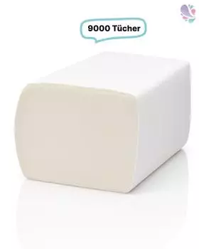 Blanc Hygienic Toilettenpapier, 9.000 Blatt Toilet Tissue, 2-lagig, 100% Zellstoff, gefaltet, wasserlöslich, Einzelblatt - 4660E